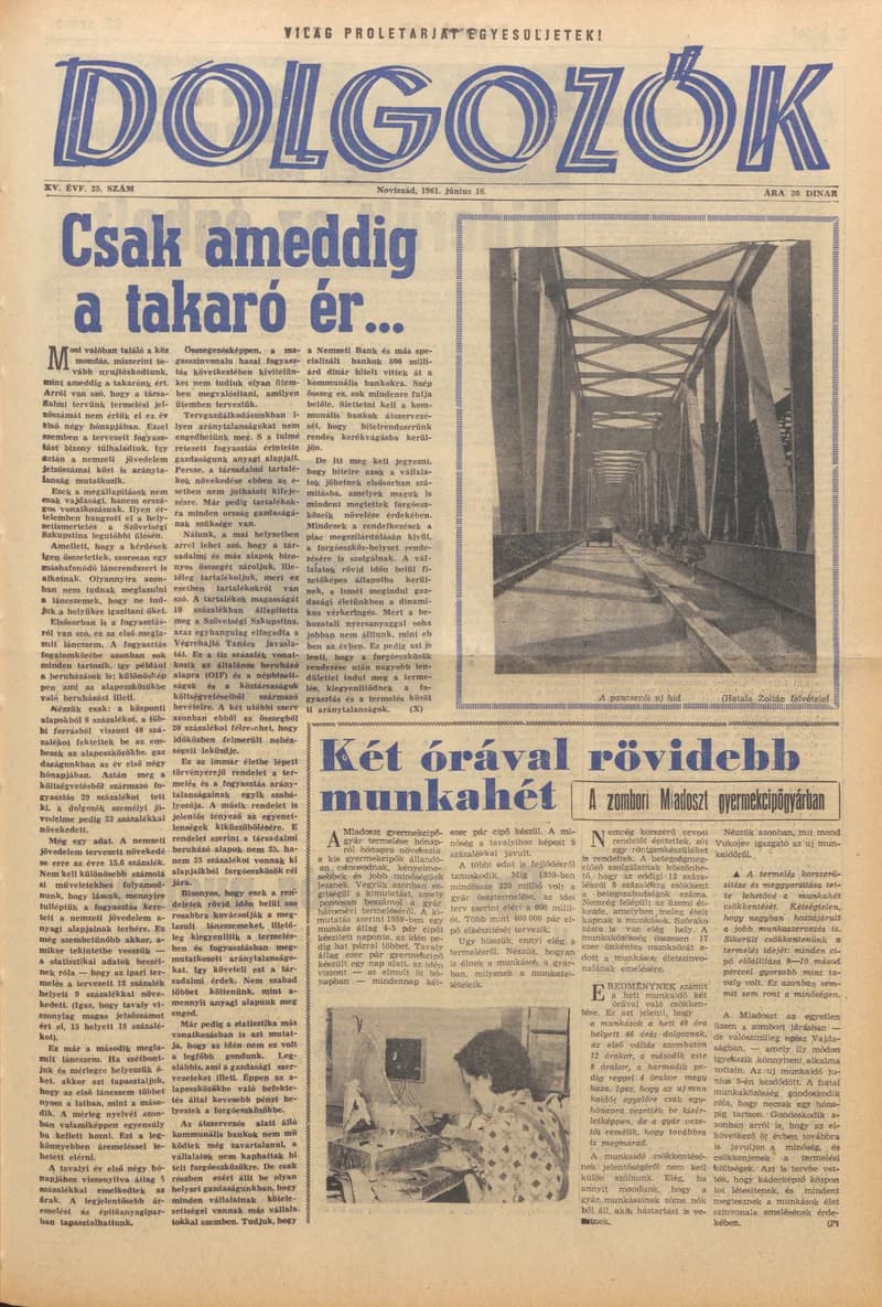 Dolgozók, 15. évf. 1961. június 16. 25. sz.