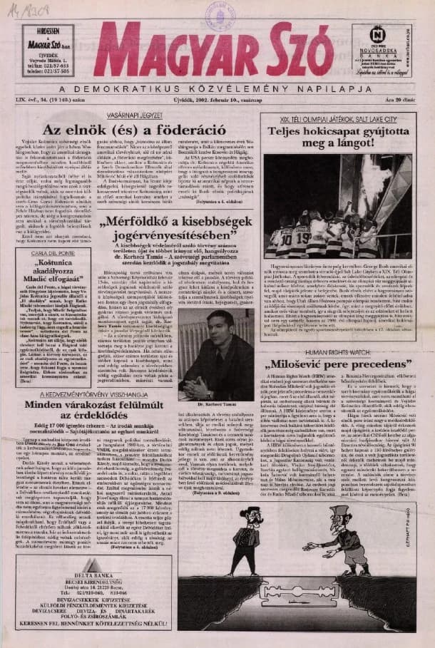 Magyar Szó, 59. évf. 2002. február 10. 34. sz. 1–28. oldal
