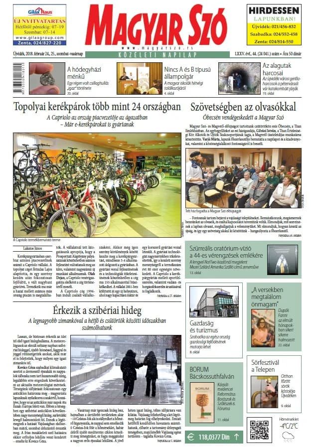 Magyar Szó, 75. évf. 2018. február 24. – 25. 44. sz. 1–42. oldal
