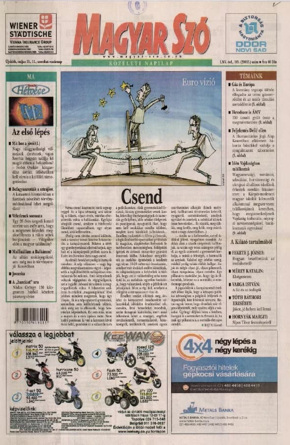 Magyar Szó, 65. évf. 2008. május 10. – 11. 105. sz. 1–28. oldal