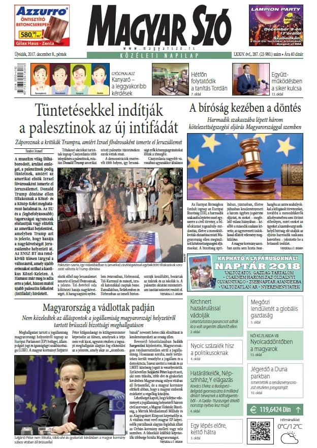 Magyar Szó, 74. évf. 2017. december 8. 287. sz. 1–16. oldal