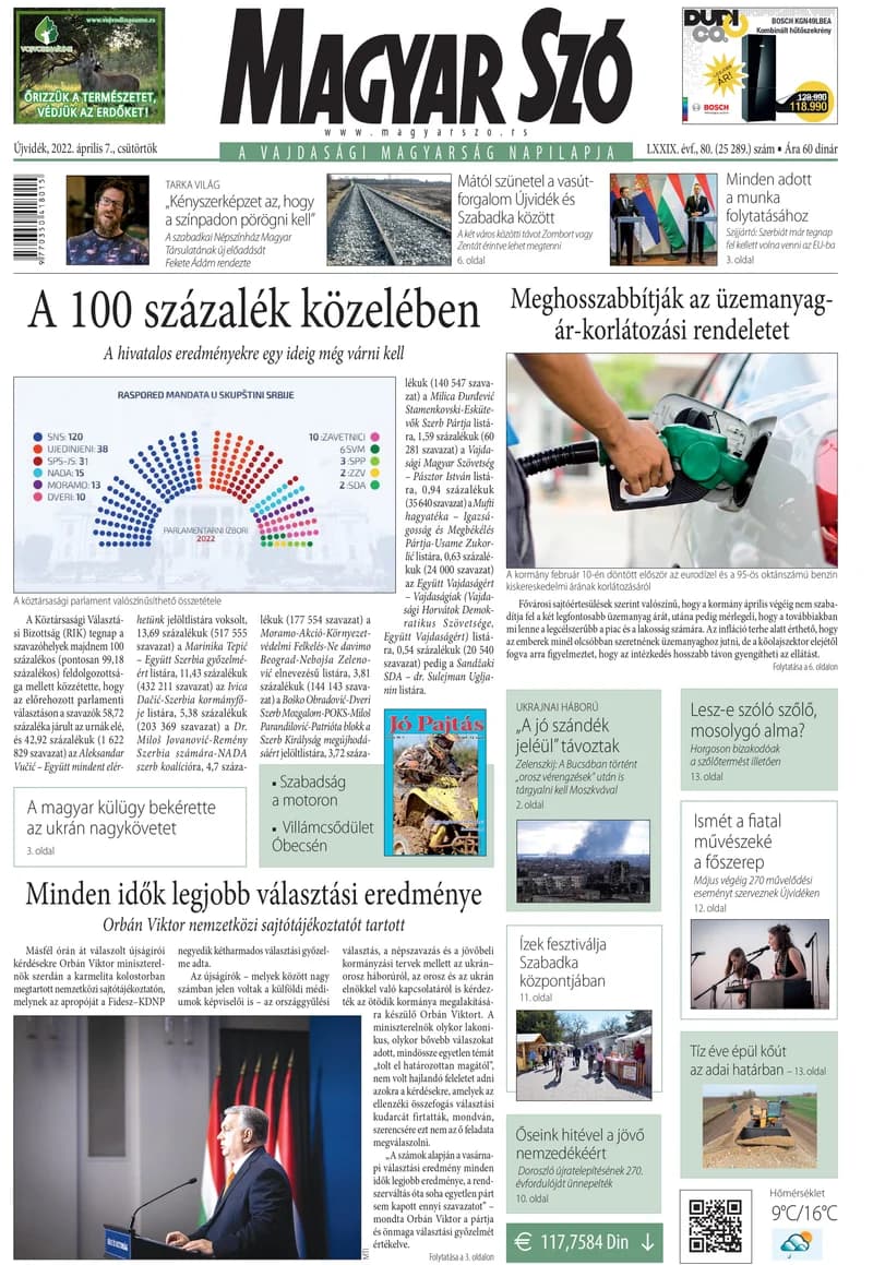Magyar Szó, 79. évf. 2022. április 7. 80. sz. 1–20. oldal