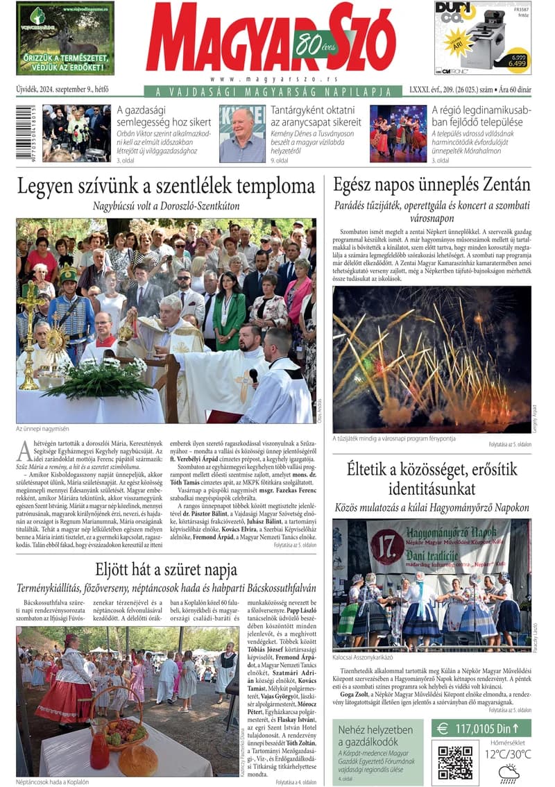 Magyar Szó, 81. évf. 2024. szeptember 9. 209. sz. 1–16. oldal