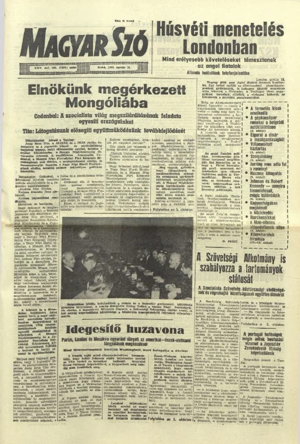 Magyar Szó, 25. évf. 1968. április 16. 105. sz. 1–16. oldal