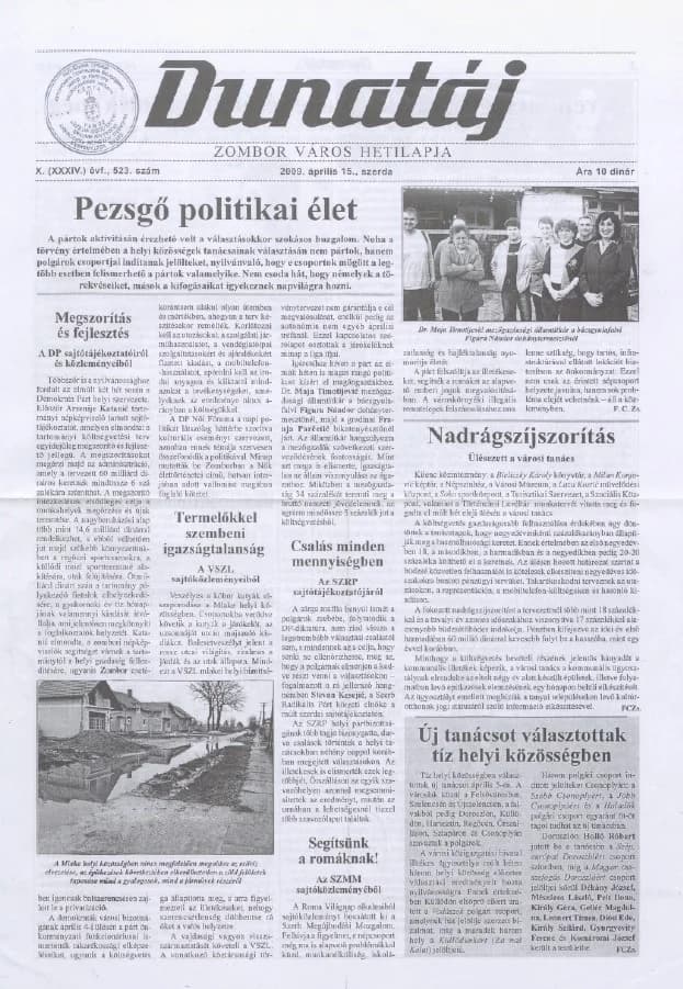 Dunatáj, 11. évf. 2009. április 15. 523. sz.