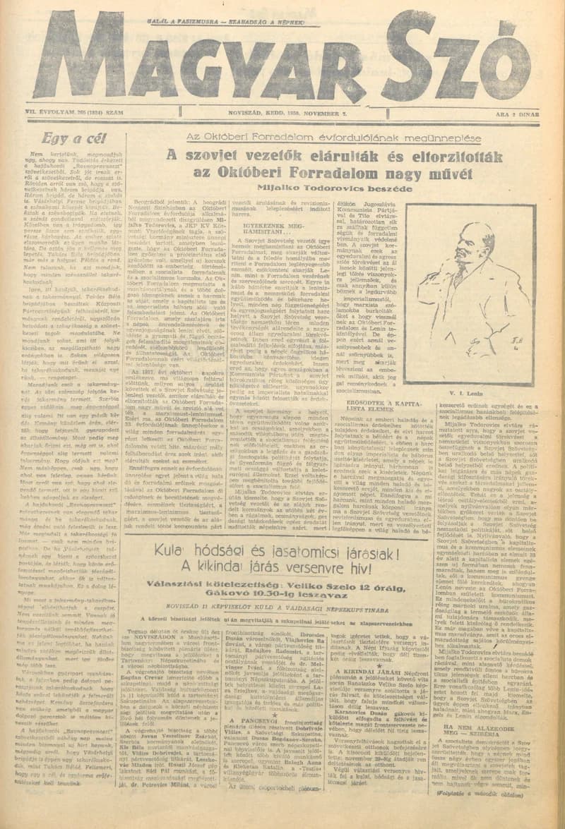 Magyar Szó, 7. évf. 1950. november 7. 265. sz. 1–4. oldal