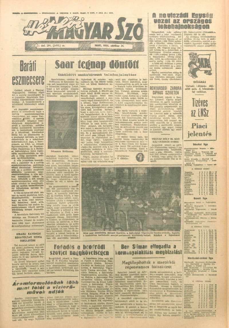 Magyar Szó, 12. évf. 1955. október 24. 291. sz. 1–6. oldal