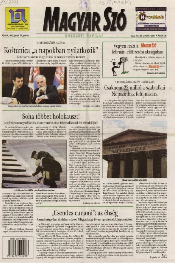 Magyar Szó, 62. évf. 2005. január 28. 22. sz. 1–20. oldal