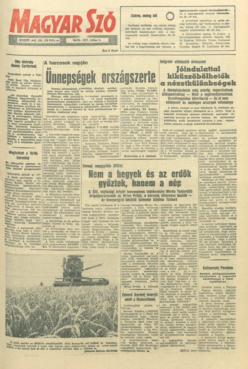 Magyar Szó, 34. évf. 1977. július 4. 181. sz.