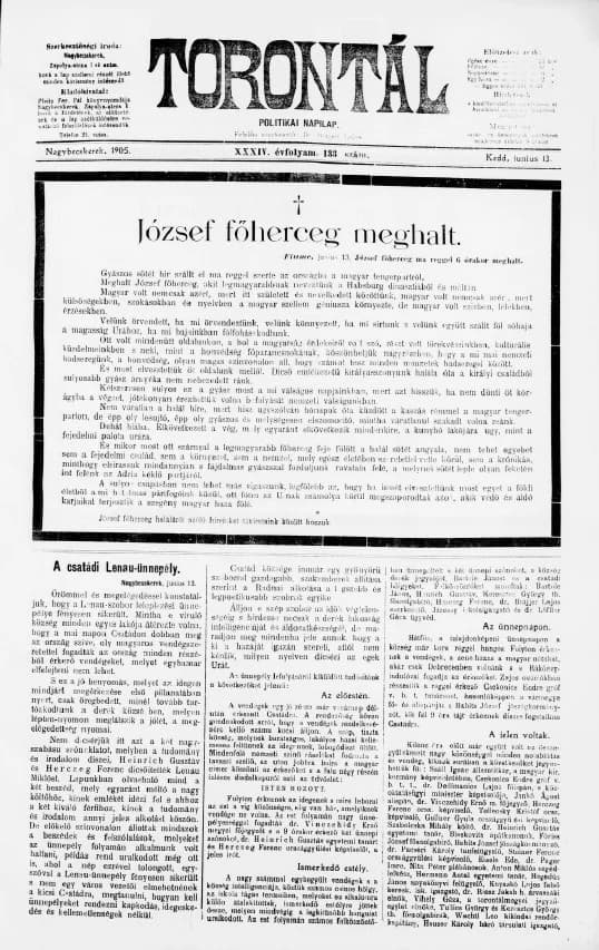 Torontál, 34. évf. 1905. június 13. 133. sz.