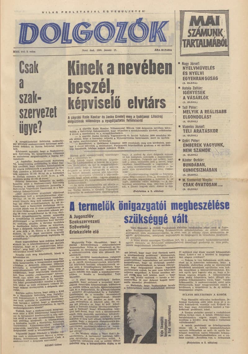 Dolgozók, 23. évf. 1969. január 17. 2. sz.