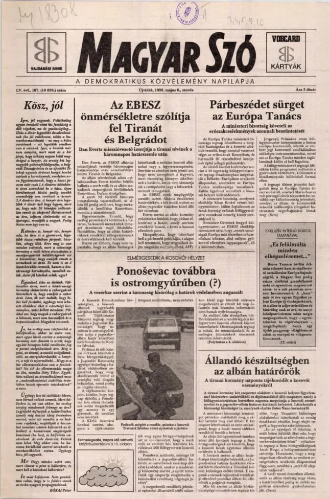 Magyar Szó, 55. évf. 1998. május 6. 107. sz. 1–16. oldal