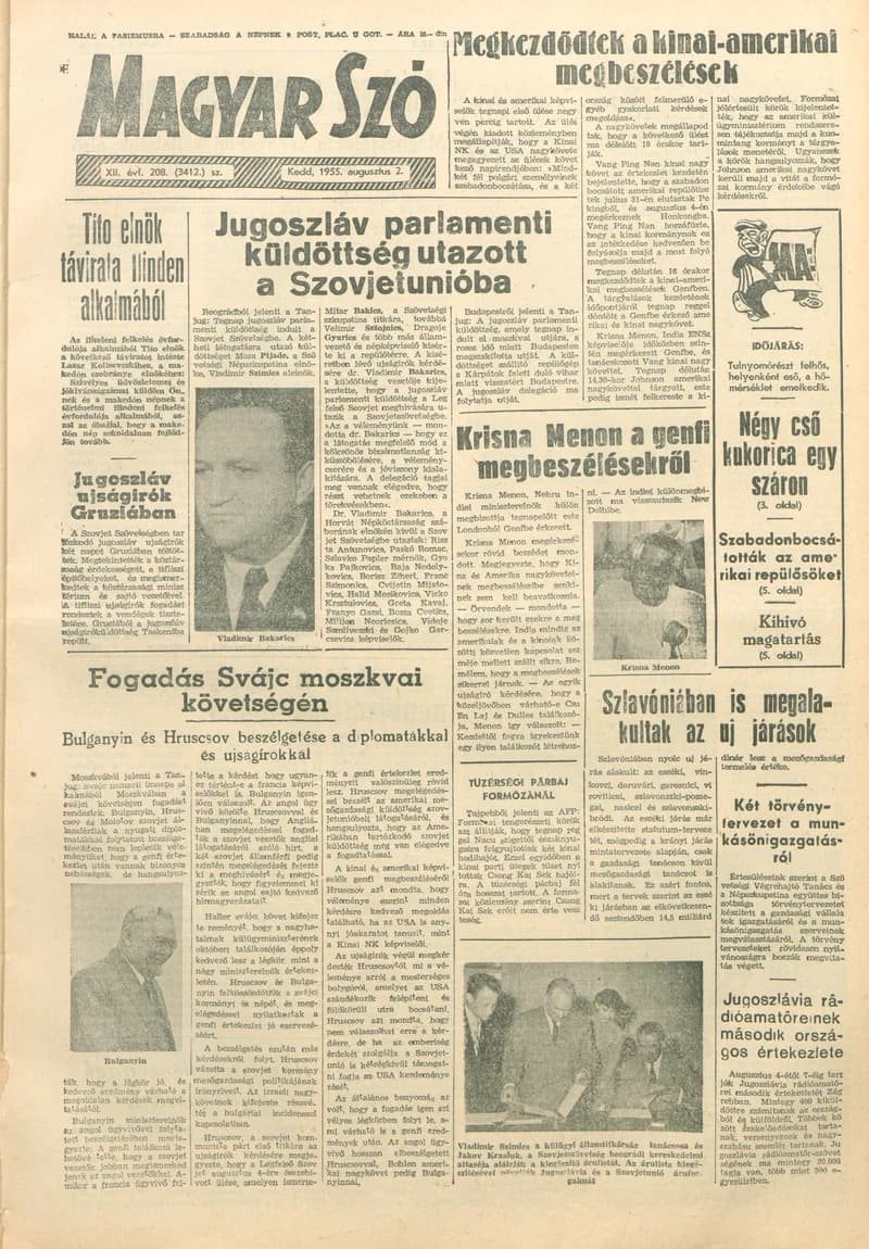 Magyar Szó, 12. évf. 1955. augusztus 2. 208. sz. 1–10. oldal