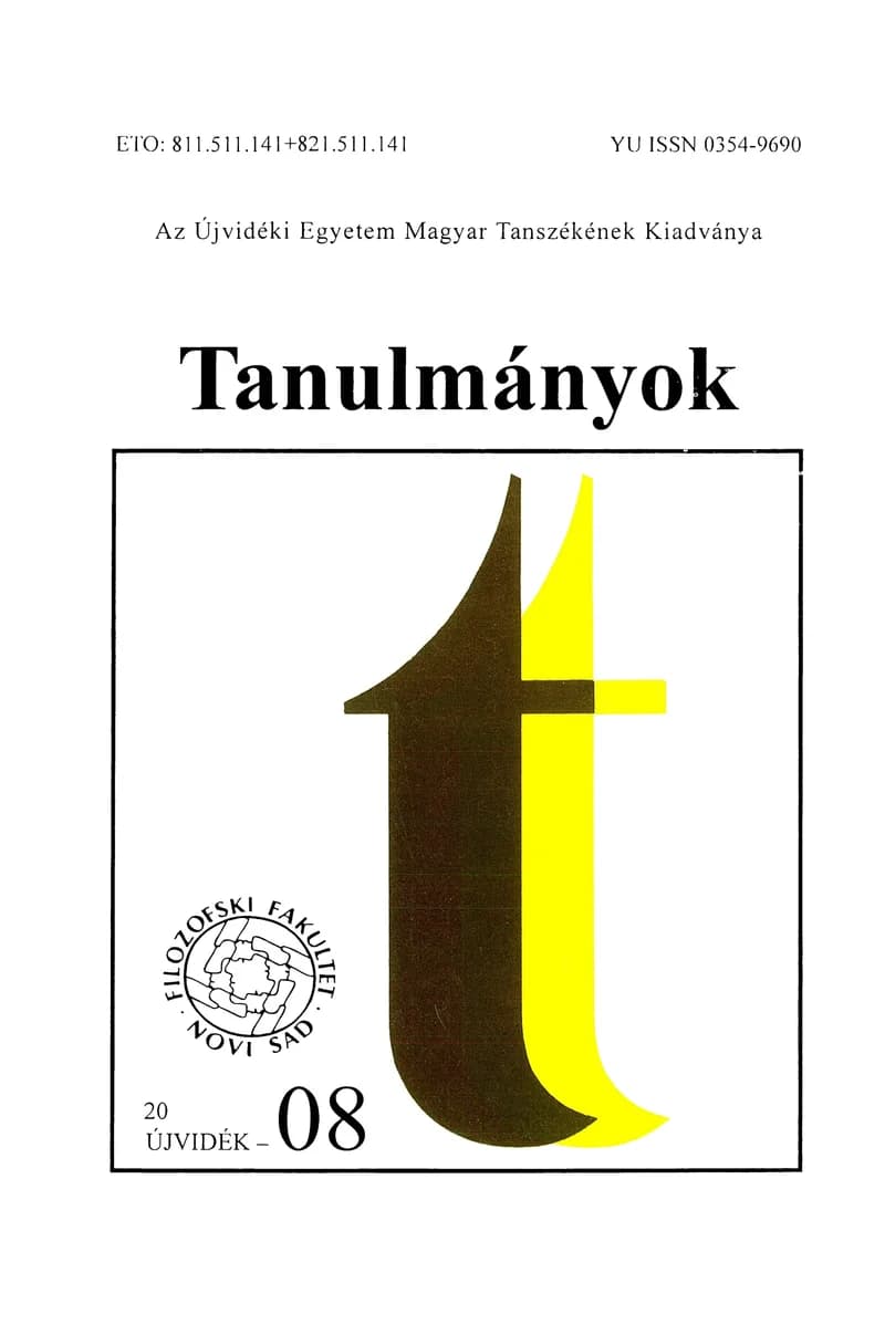 Tanulmányok, 38. évf. 2008. 41. sz. 1–251. oldal
