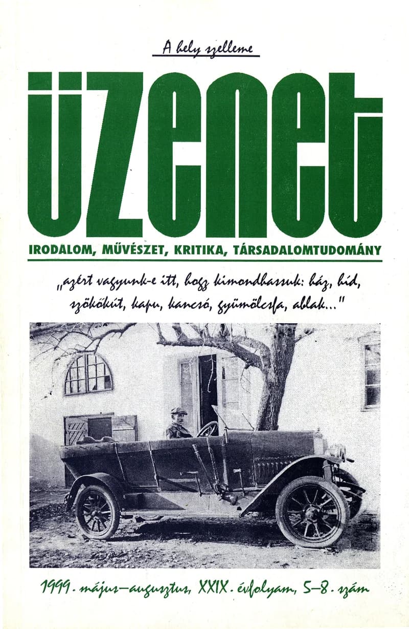Üzenet, 29. évf. 1999. május – augusztus. 5–8. sz. 1–206. oldal
