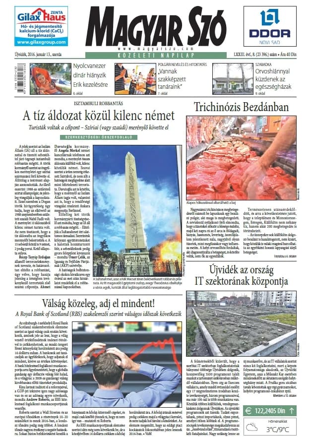 Magyar Szó, 73. évf. 2016. január 13. 8. sz. 1–16. oldal