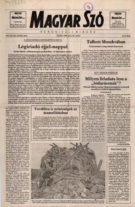 Magyar Szó, 56. évf. 1999. május 26. 112. sz. 1–8. oldal