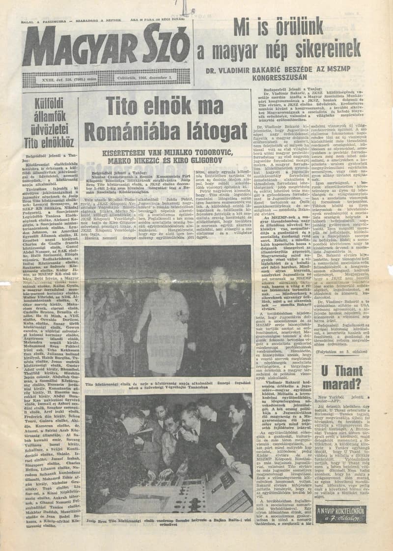Magyar Szó, 23. évf. 1966. december 1. 328. sz.