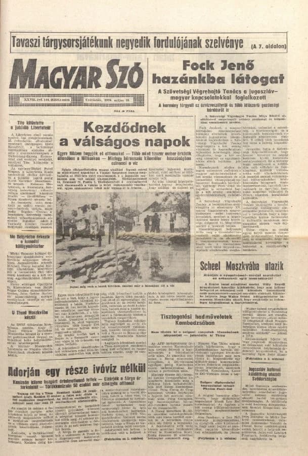Magyar Szó, 27. évf. 1970. május 28. 144. sz. 1–20. oldal