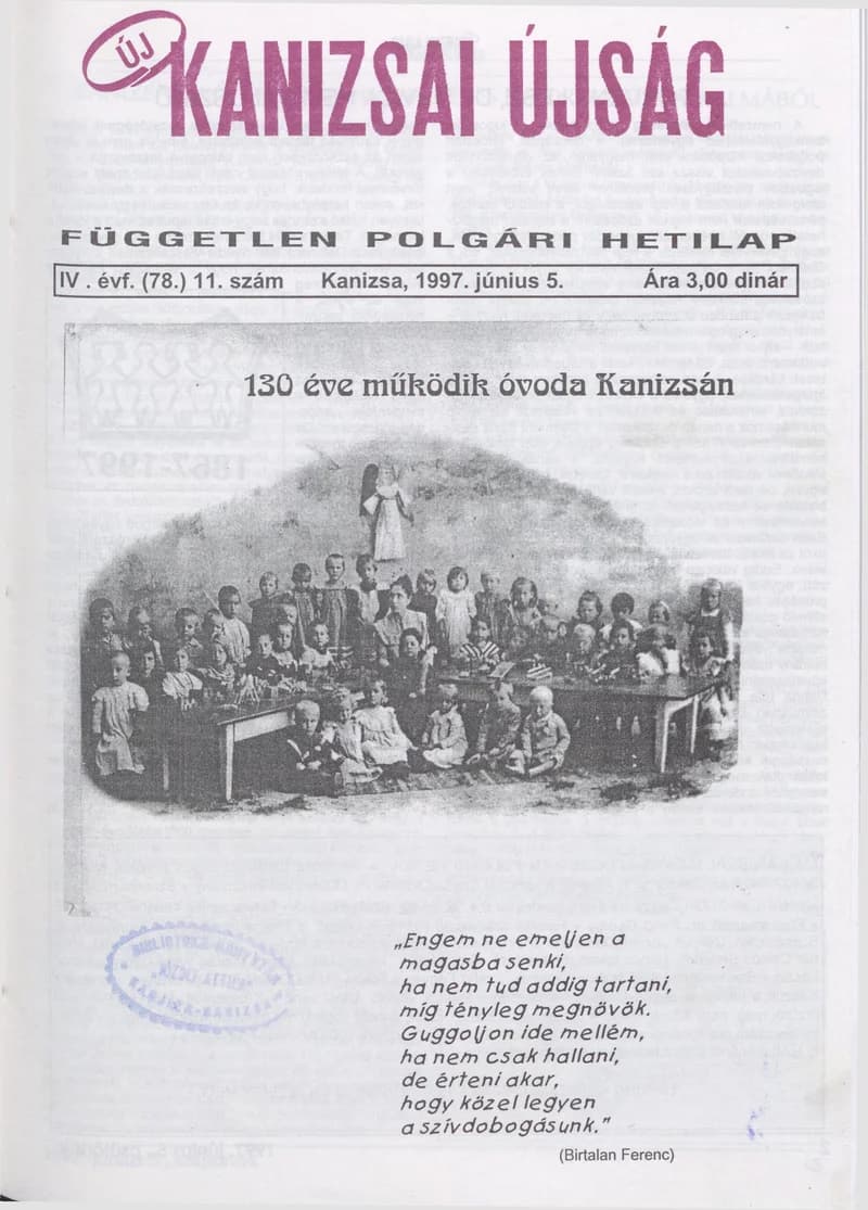 Új Kanizsai Újság, 4. évf. 1997. június 5. 11. sz.