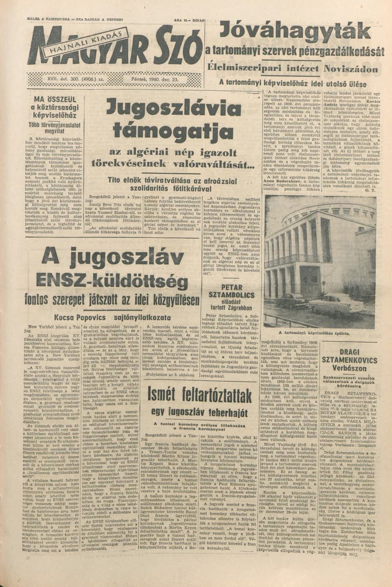 Magyar Szó, 17. évf. 1960. december 23. 300. sz. 1–24. oldal