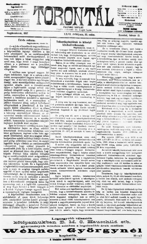 Torontál, 26. évf. 1897. február 13. 35. sz.