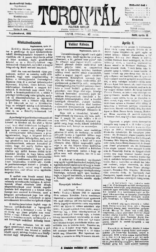 Torontál, 27. évf. 1898. április 18. 87. sz.