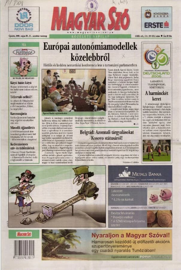Magyar Szó, 63. évf. 2006. május 20. – 21. 114. sz. 1–28. oldal
