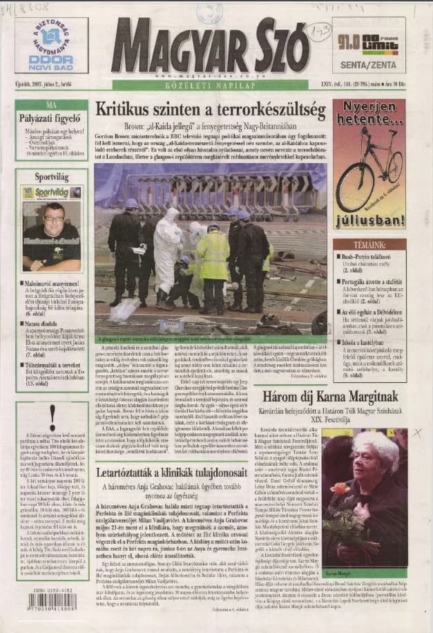 Magyar Szó, 64. évf. 2007. július 2. 151. sz. 1–12. oldal