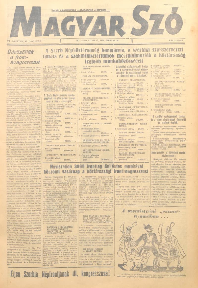 Magyar Szó, 7. évf. 1950. február 25. 47. sz. 1–4. oldal