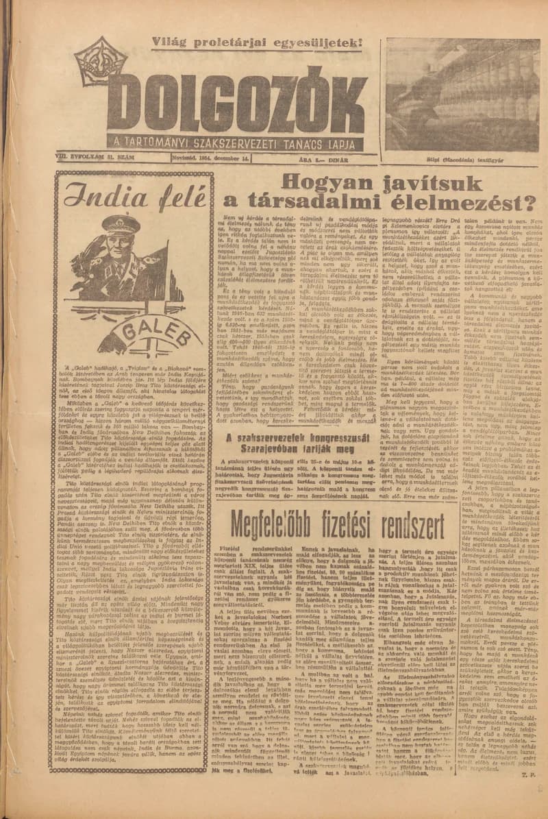 Dolgozók, 8. évf. 1954. december 14. 51. sz.