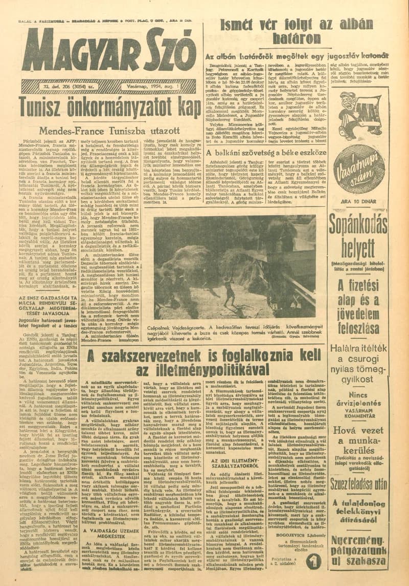 Magyar Szó, 11. évf. 1954. augusztus 1. 206. sz. 1–14. oldal