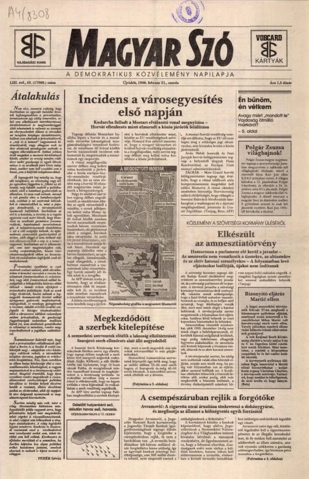 Magyar Szó, 53. évf. 1996. február 21. 43. sz. 1–16. oldal
