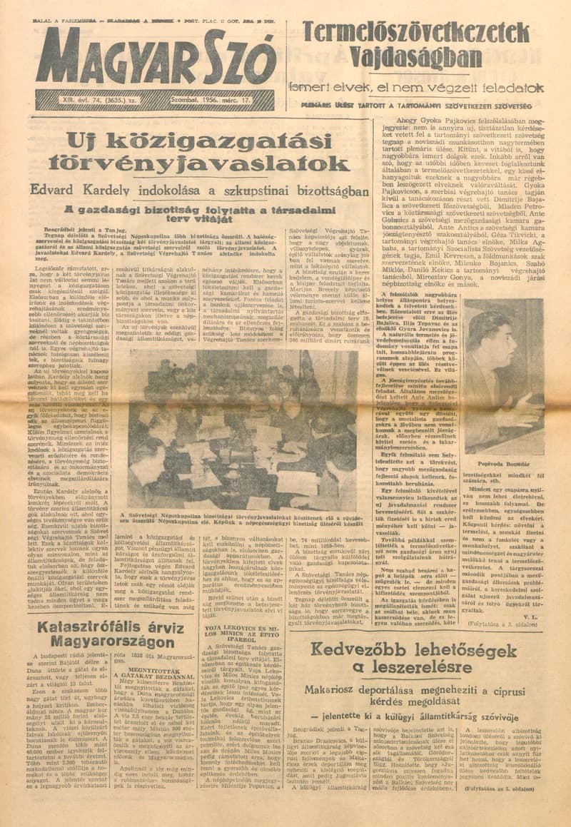 Magyar Szó, 13. évf. 1956. március 17. 74. sz. 1–12. oldal