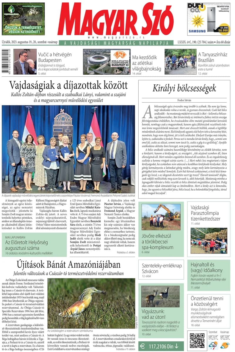 Magyar Szó, 80. évf. 2023. augusztus 19. – 20. 190. sz. 1–32. oldal