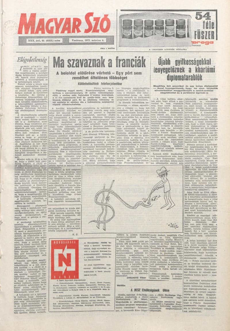 Magyar Szó, 30. évf. 1973. március 4. 61. sz. 1–32. oldal