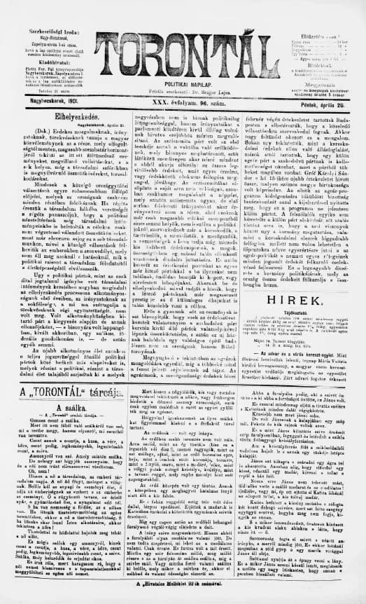 Torontál, 30. évf. 1901. április 26. 96. sz.