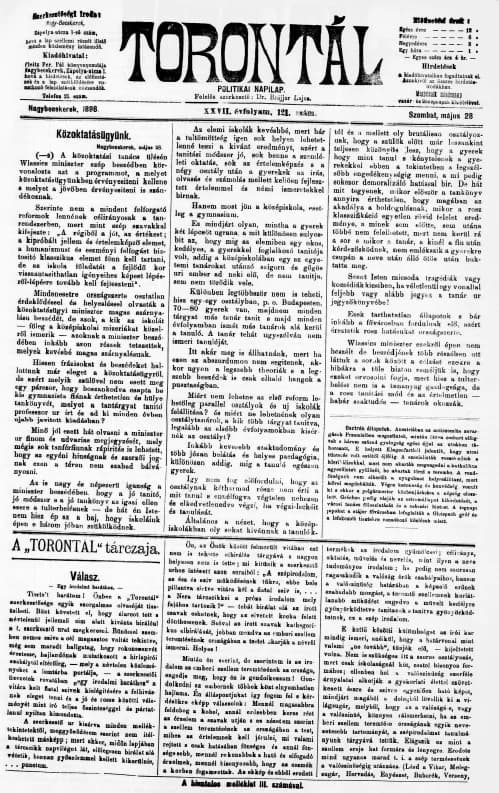 Torontál, 27. évf. 1898. május 28. 121. sz.