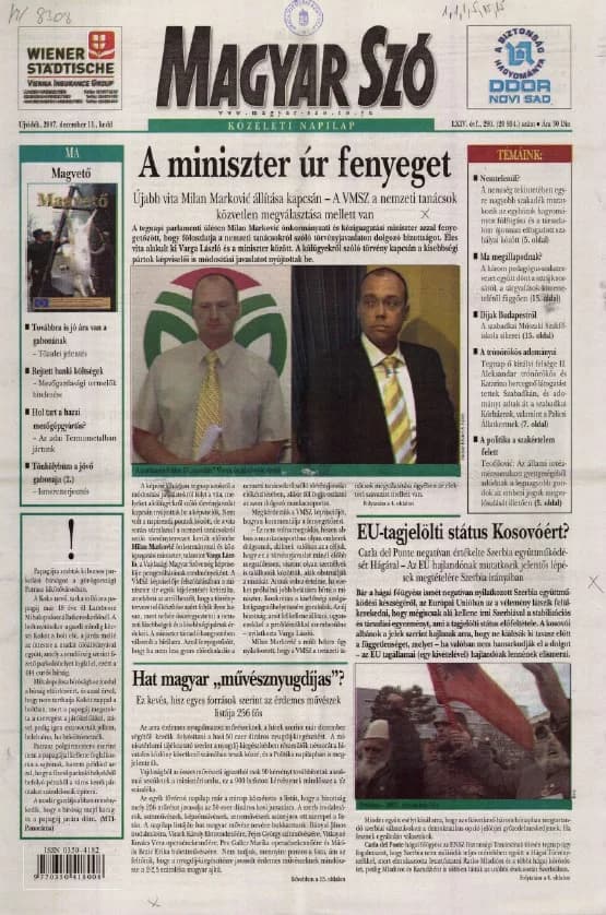 Magyar Szó, 64. évf. 2007. december 11. 290. sz. 1–20. oldal
