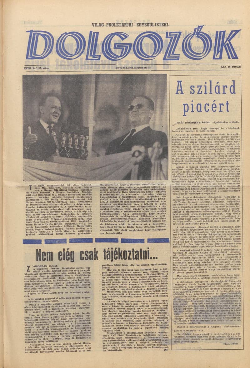 Dolgozók, 18. évf. 1964. szeptember 18. 37. sz.