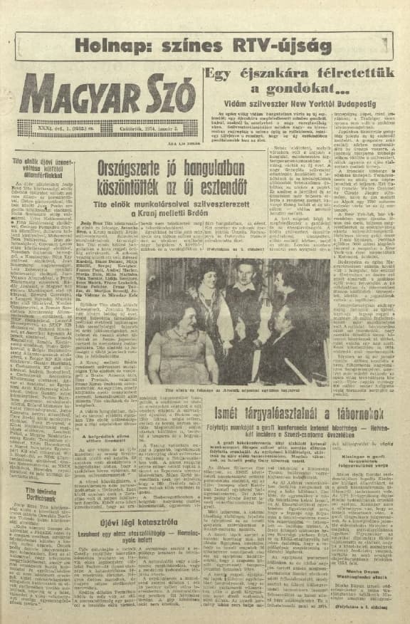 Magyar Szó, 31. évf. 1974. január 3. 1. sz. 1–20. oldal