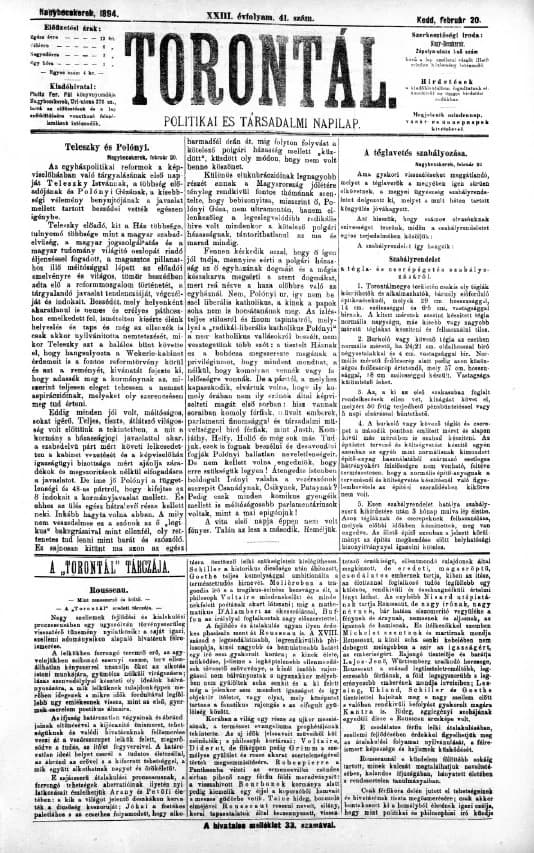 Torontál, 23. évf. 1894. február 20. 41. sz.