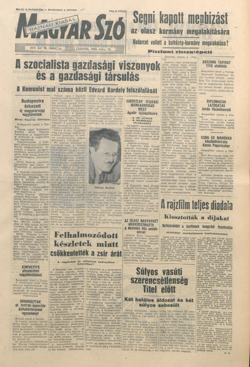 Magyar Szó, 17. évf. 1960. március 10. 58. sz. 1–22. oldal