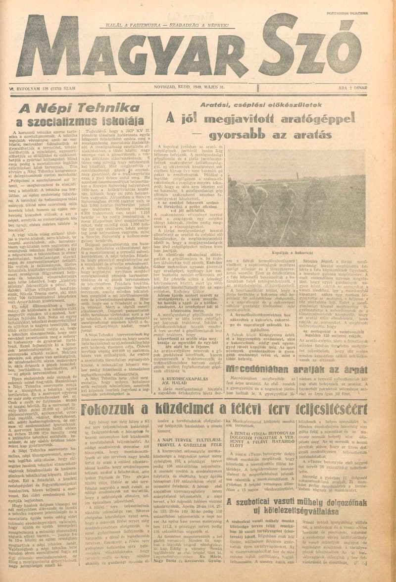 Magyar Szó, 6. évf. 1949. május 31. 128. sz. 1–3. oldal