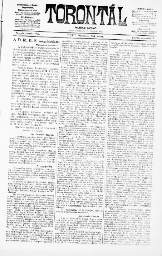 Torontál, 32. évf. 1903. december 9. 280. sz.