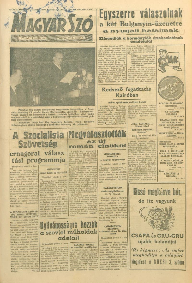 Magyar Szó, 15. évf. 1958. január 12. 10. sz. 1–14. oldal