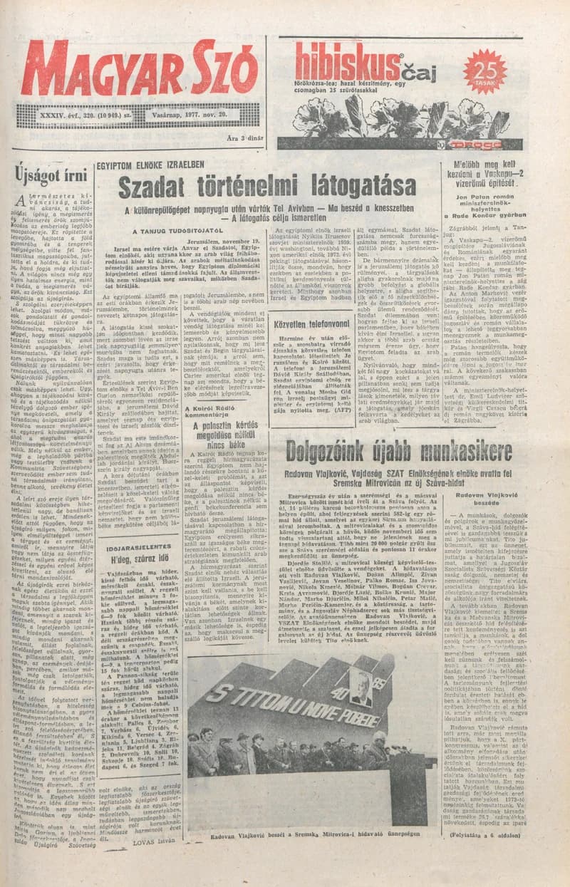 Magyar Szó, 34. évf. 1977. november 20. 320. sz.