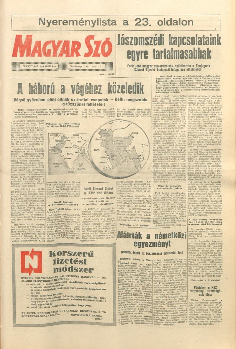 Magyar Szó, 28. évf. 1971. december 12. 340. sz. 1–32. oldal