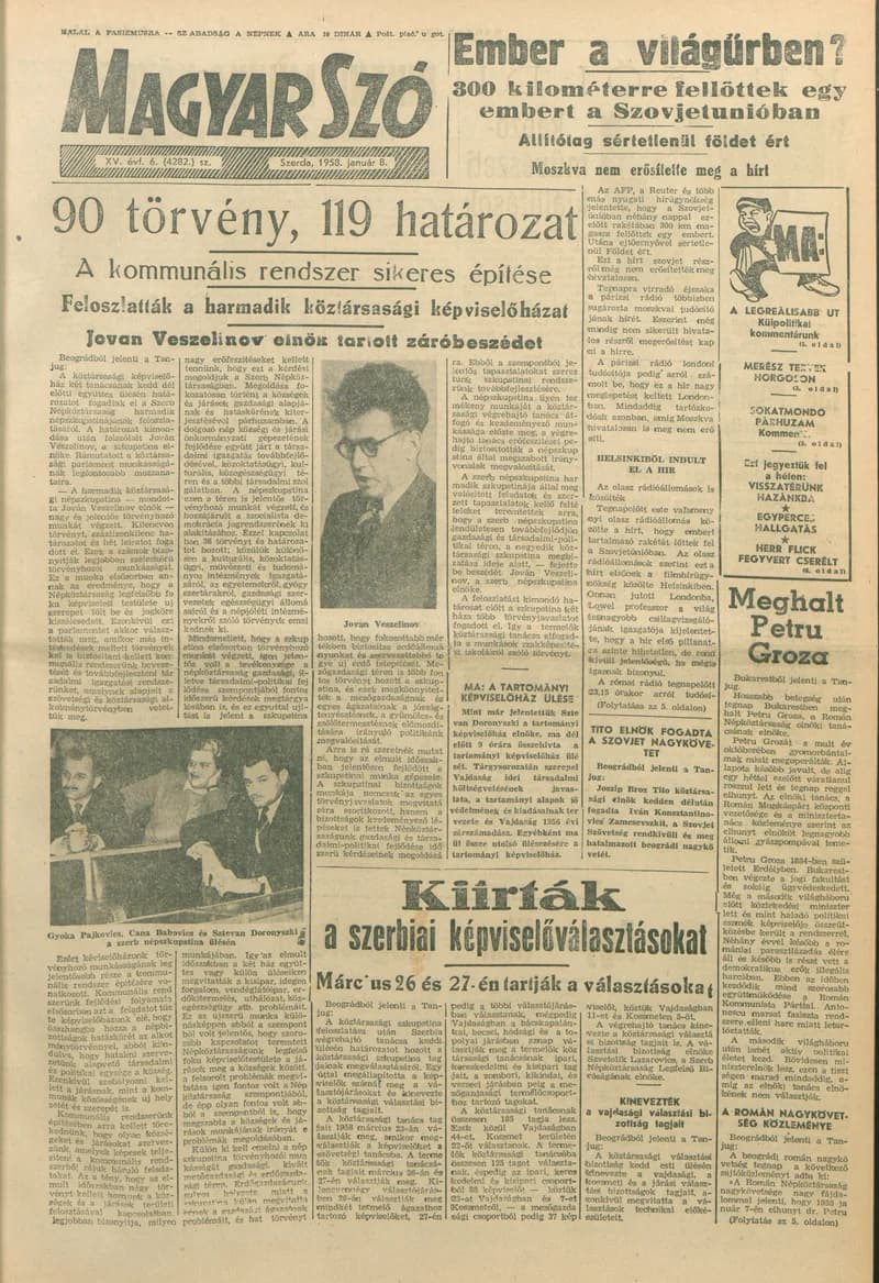 Magyar Szó, 15. évf. 1958. január 8. 6. sz. 1–10. oldal