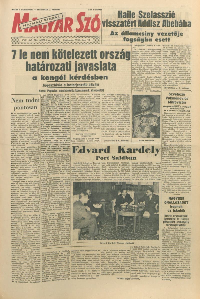 Magyar Szó, 17. évf. 1960. december 18. 296. sz. 1–30. oldal